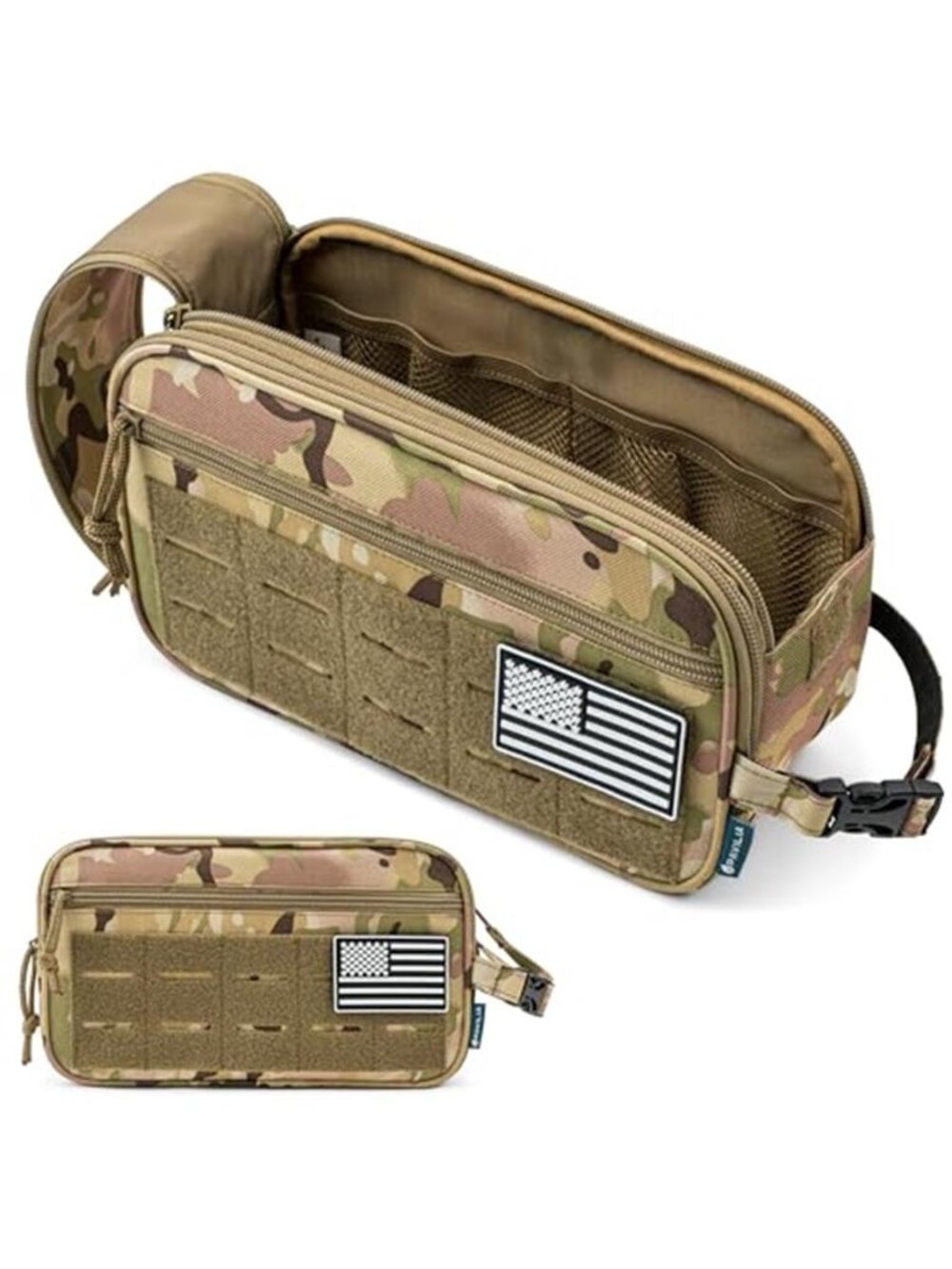 Tactical Toiletry Bag MOLLE Dopp Kit Travel Organizer Water Resistant Gear